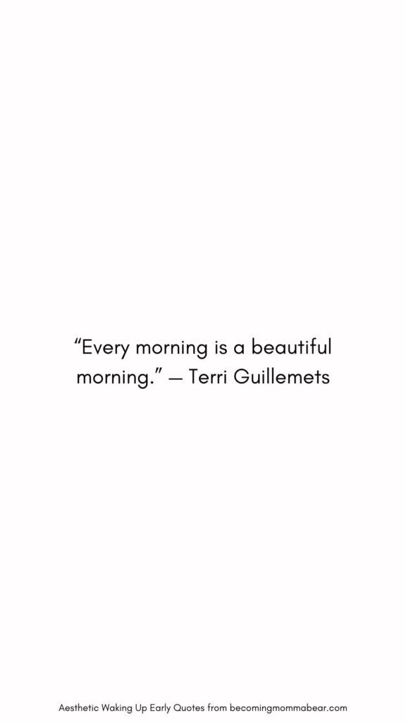 Quotation on Morning Beauty