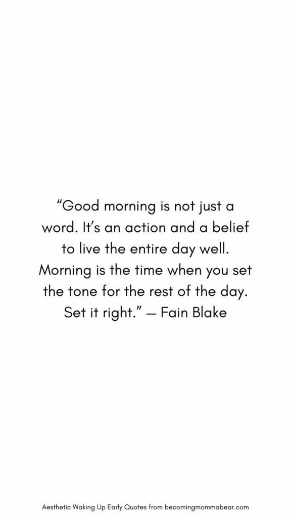 Best Quote About Morning