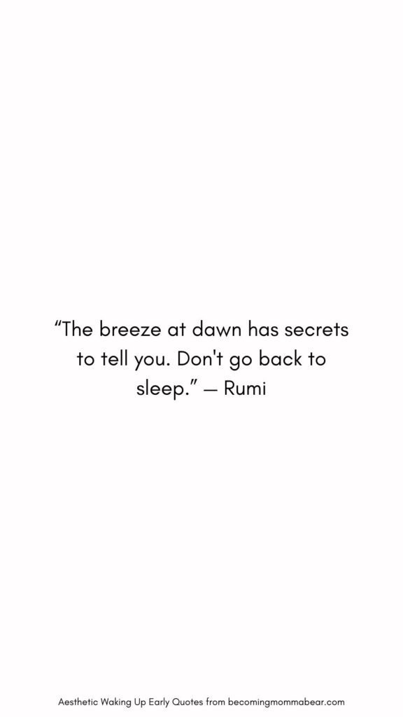 Reasons to Get Up Early Quote