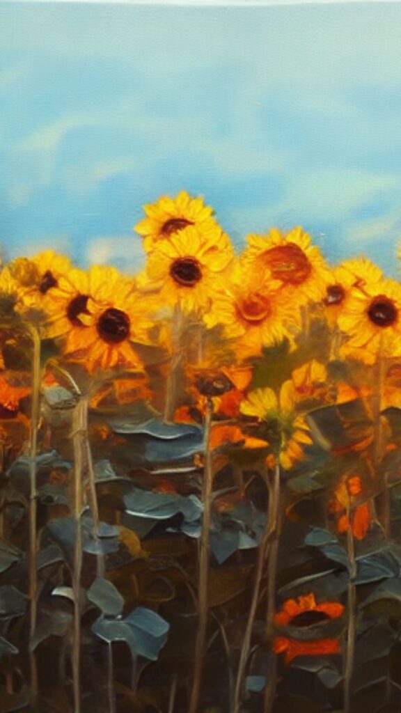 Painted Sunflower Art Wallpaper