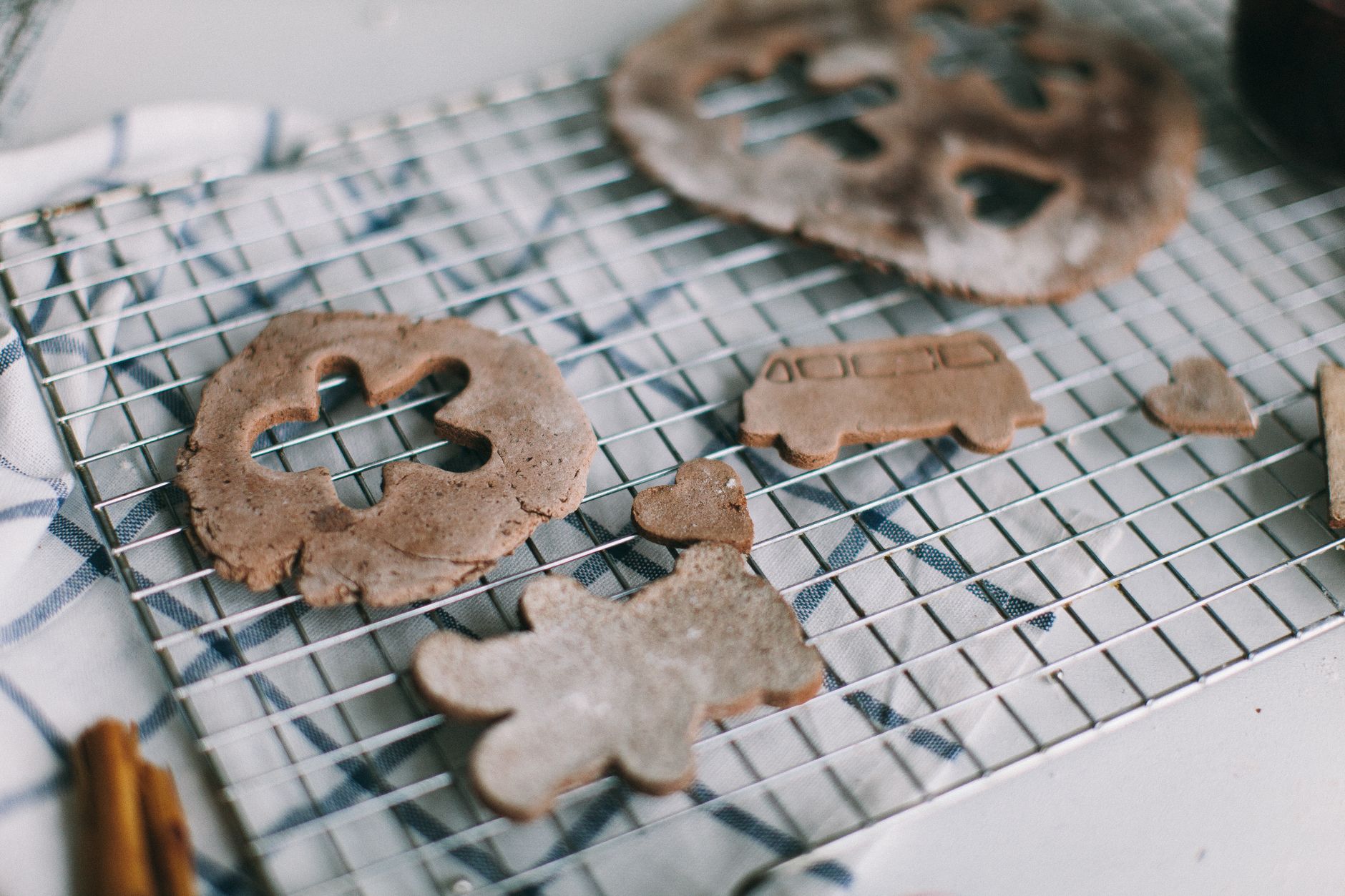 Homemade cookies on a cooling rack